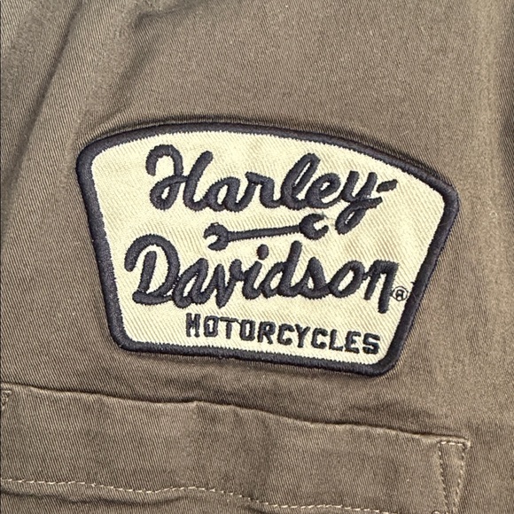 Harley-Davidson Military Green Zip-Up Top - Picture 3 of 6